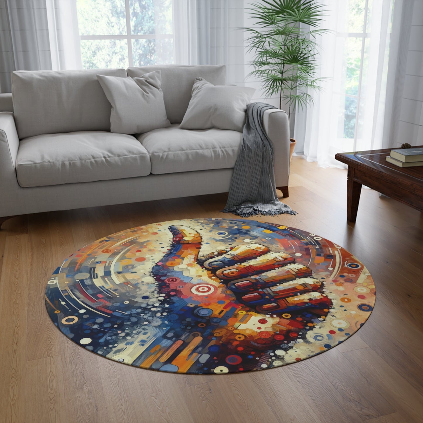 Digital Gratitude Nod Round Rug - ATUH.ART