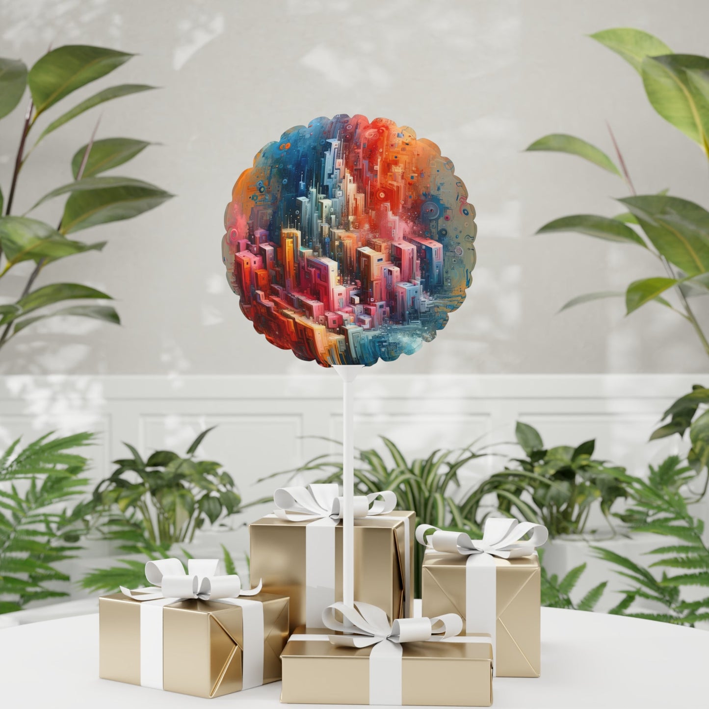 Digital Harmony Tachism Balloon (Round and Heart-shaped), 11" - ATUH.ART