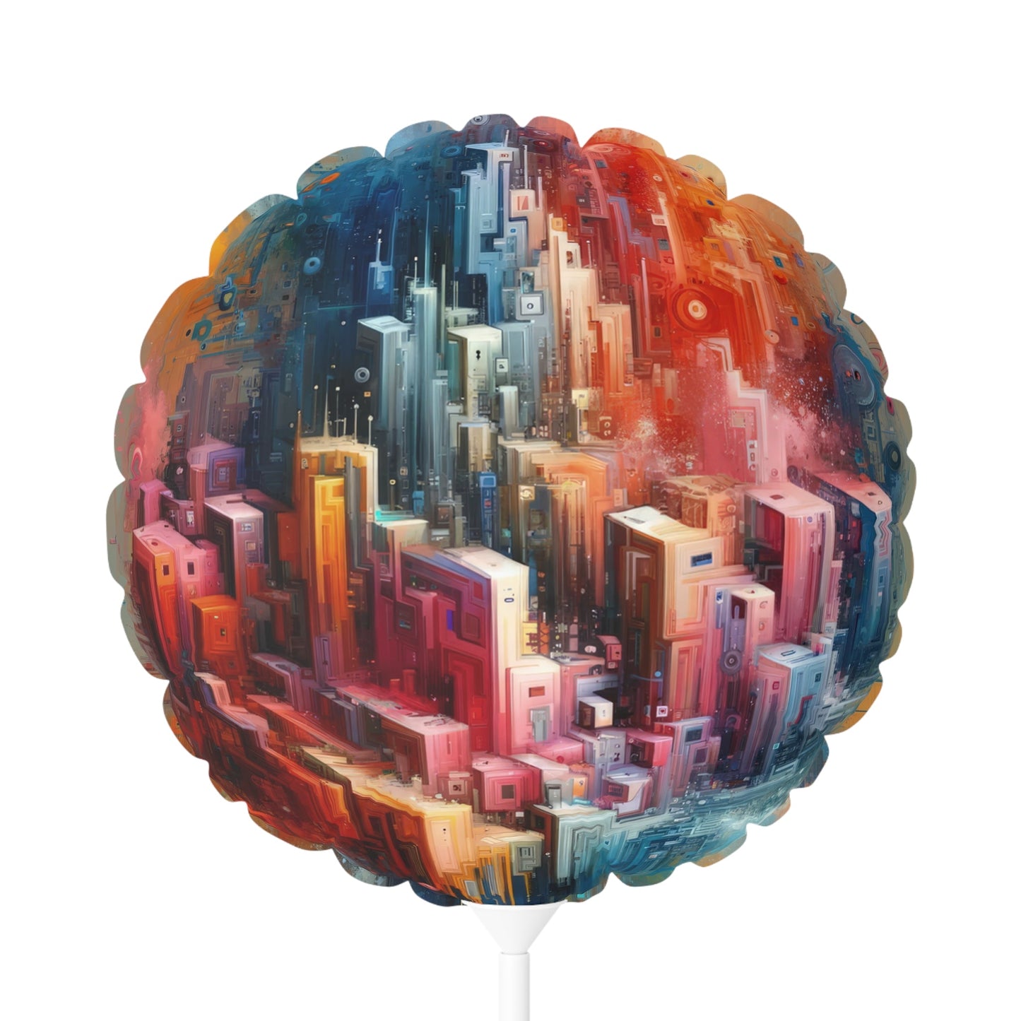 Digital Harmony Tachism Balloon (Round and Heart-shaped), 11" - ATUH.ART