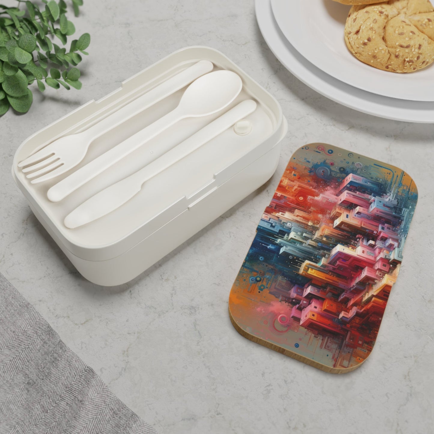 Digital Harmony Tachism Bento Lunch Box - ATUH.ART