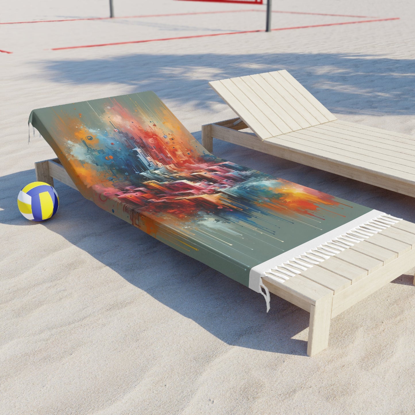 Digital Harmony Tachism Boho Beach Cloth - ATUH.ART