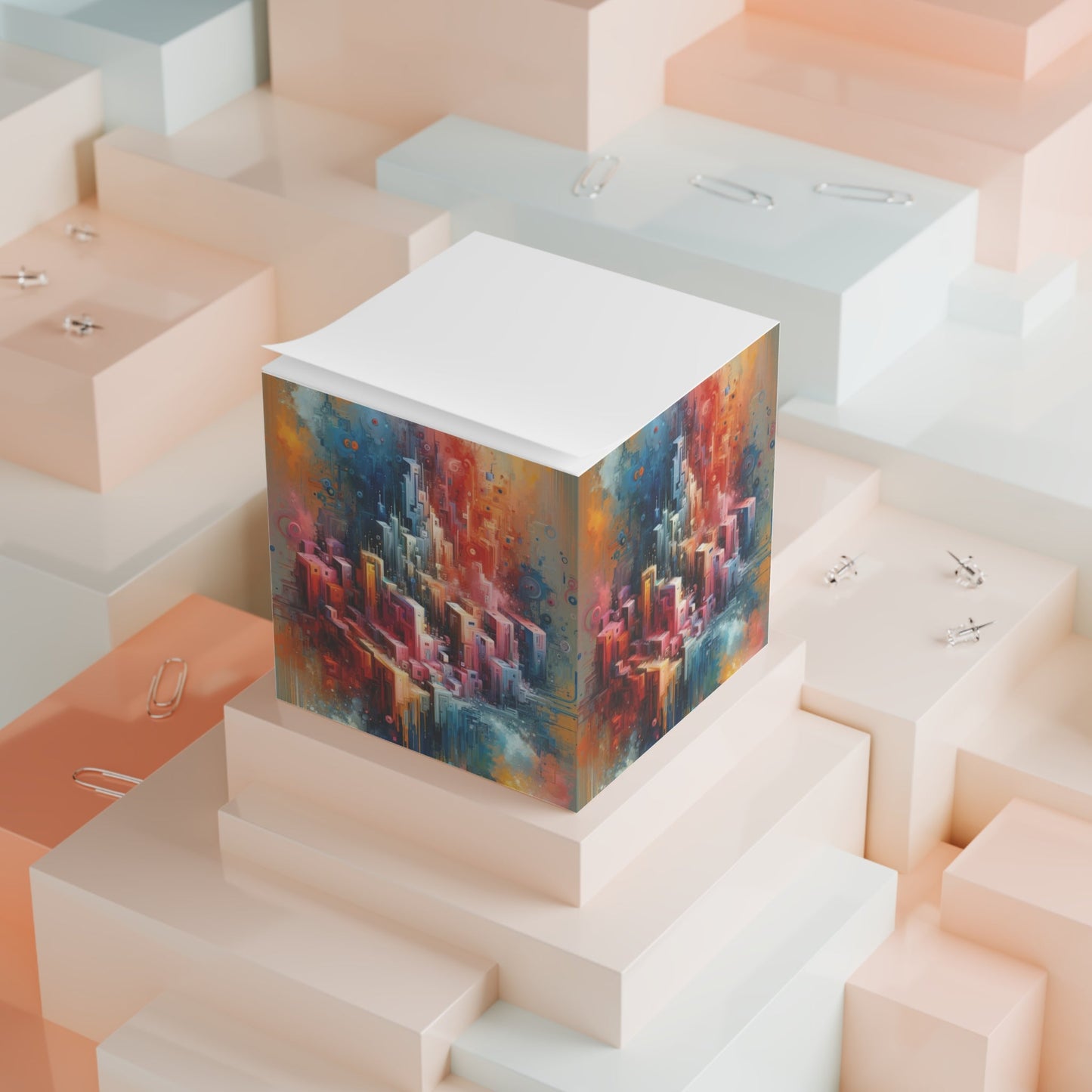 Digital Harmony Tachism Note Cube - ATUH.ART