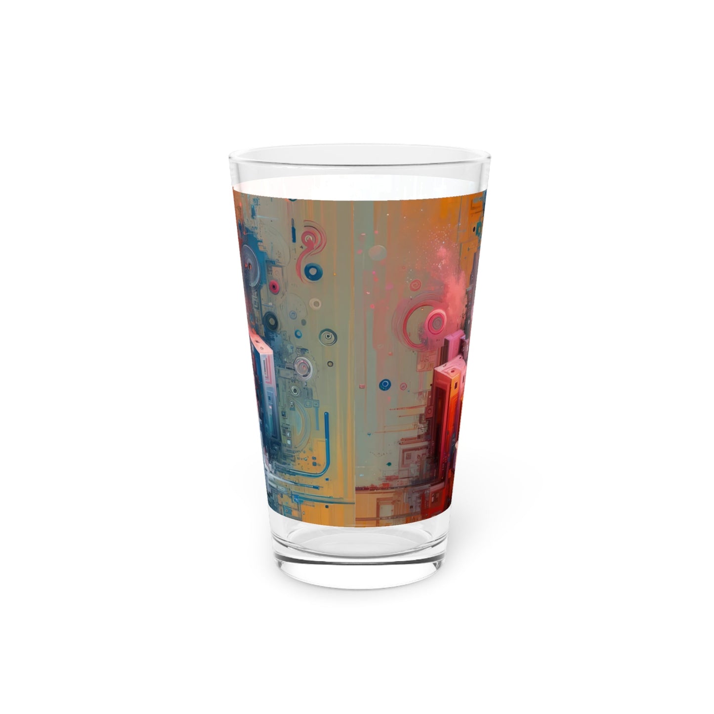 Digital Harmony Tachism Pint Glass, 16oz - ATUH.ART