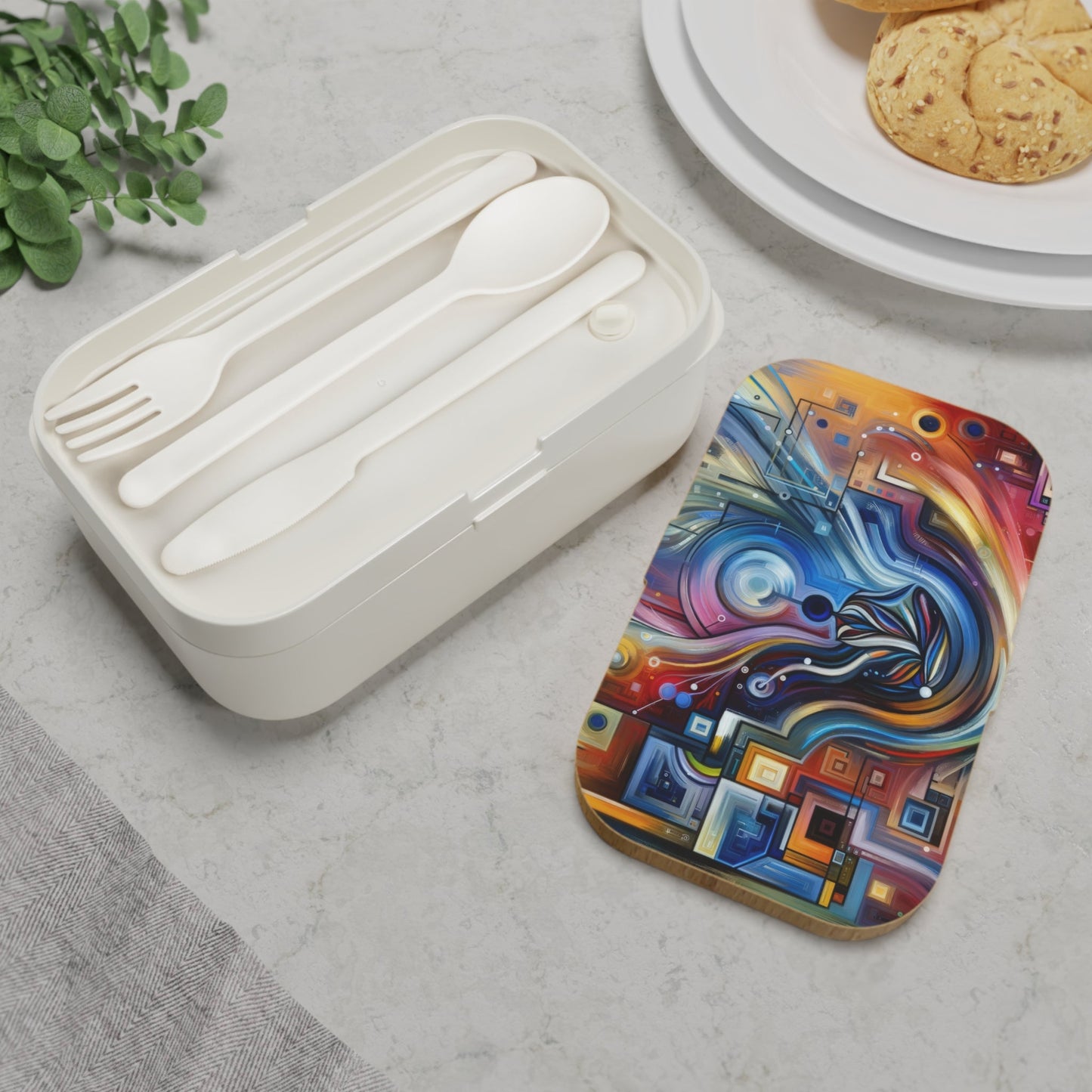 Digital Mindfulness Abstract Bento Lunch Box - ATUH.ART