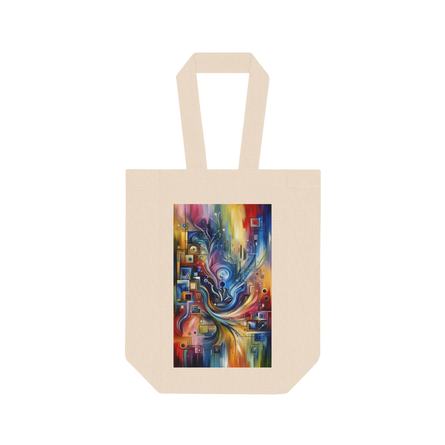 Digital Mindfulness Abstract Double Wine Tote Bag - ATUH.ART