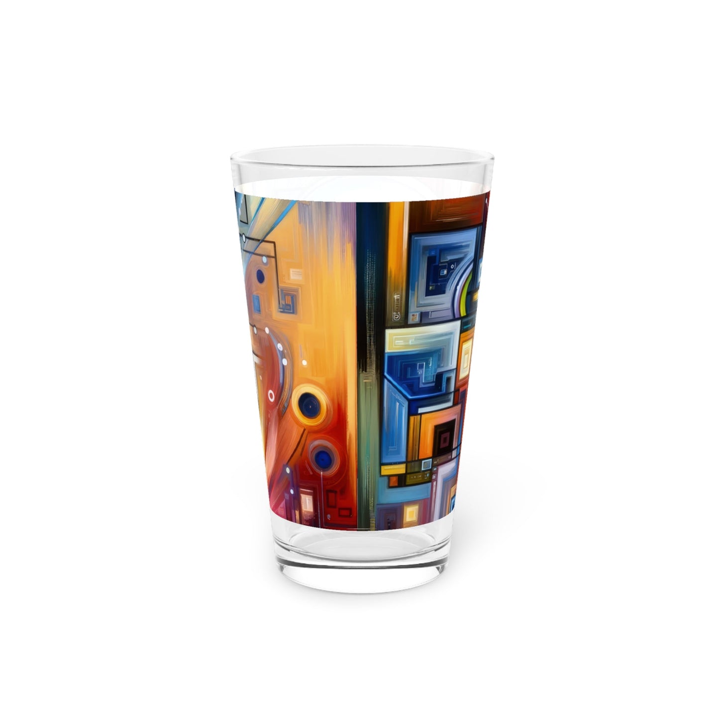 Digital Mindfulness Abstract Pint Glass, 16oz - ATUH.ART