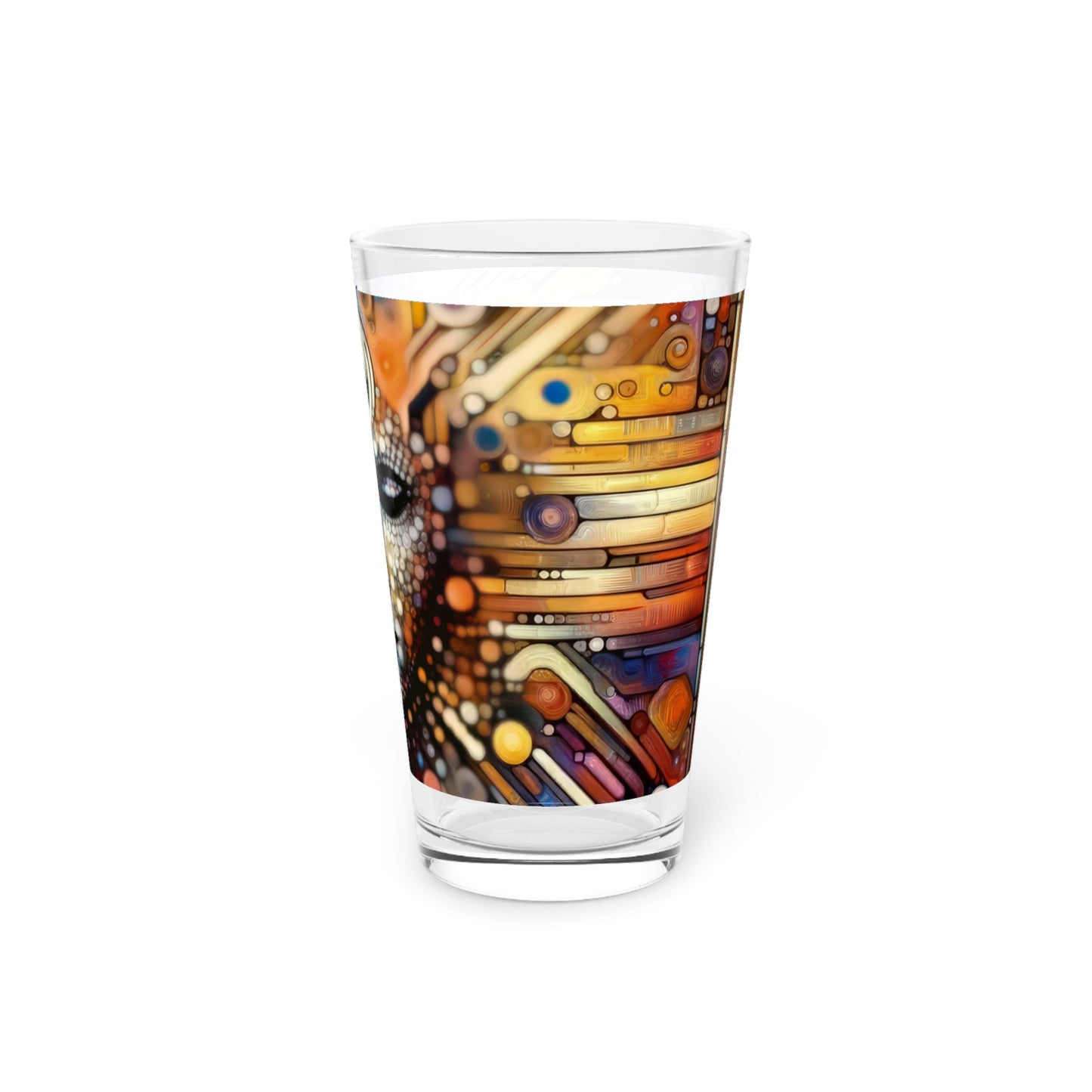 Digital Rhythm Tapestry Pint Glass, 16oz - ATUH.ART