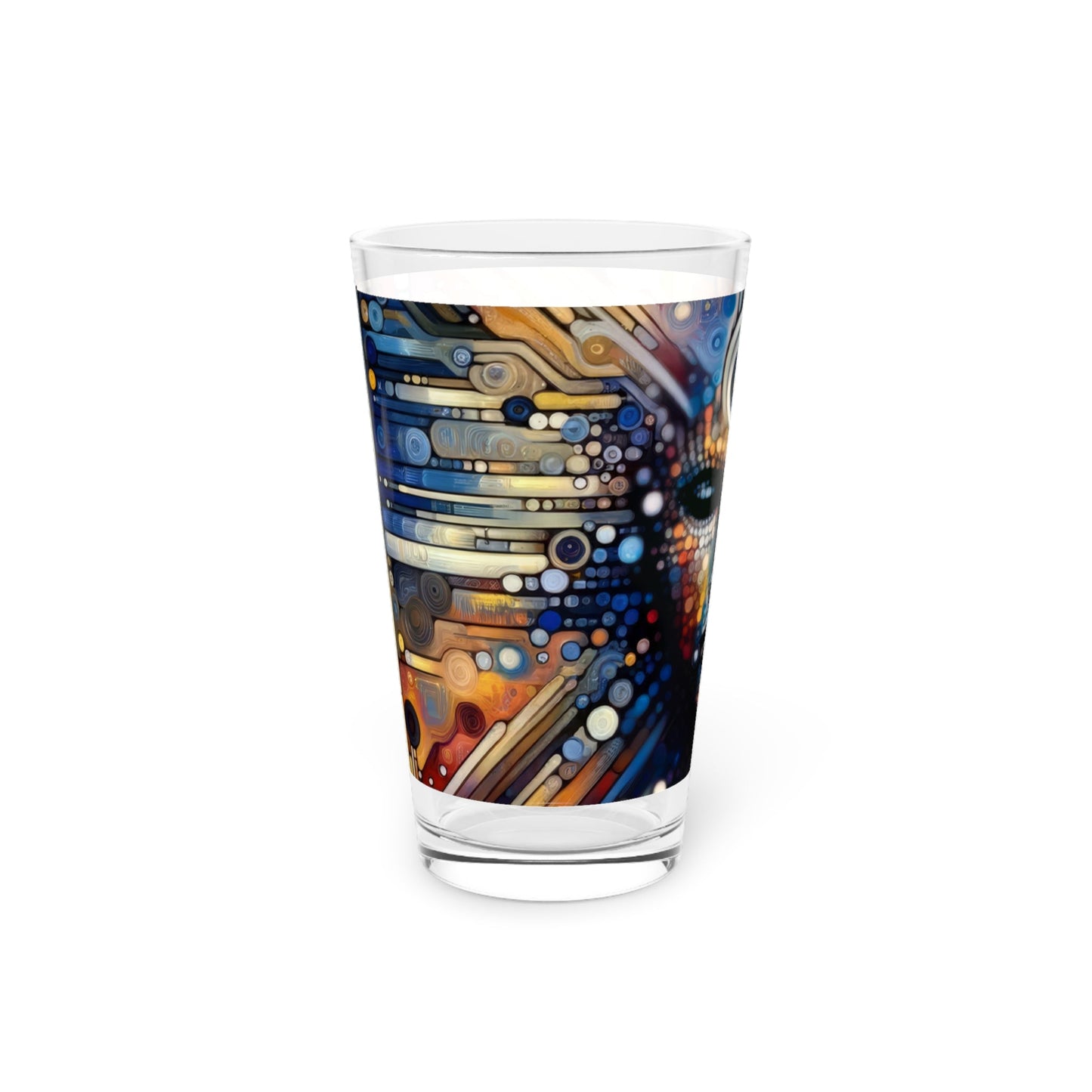 Digital Rhythm Tapestry Pint Glass, 16oz - ATUH.ART