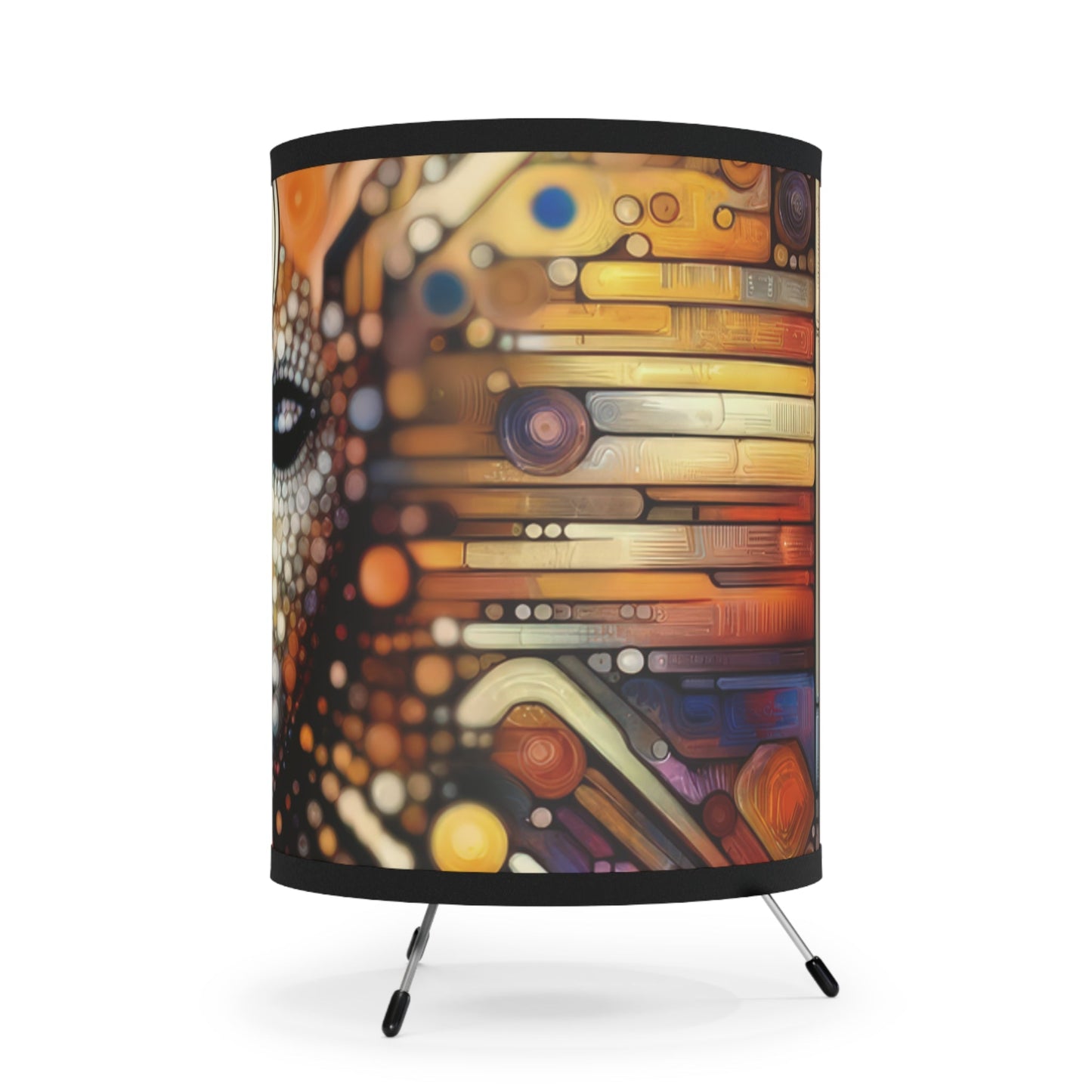 Digital Rhythm Tapestry Tripod Lamp with High-Res Printed Shade, US\CA plug - ATUH.ART