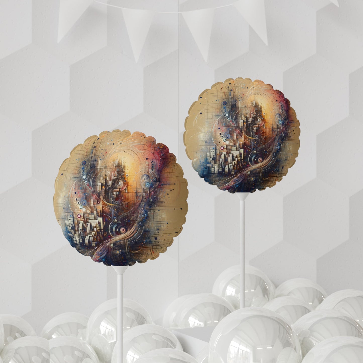 Digital Rhythmic Architecture Balloon (Round and Heart-shaped), 11" - ATUH.ART