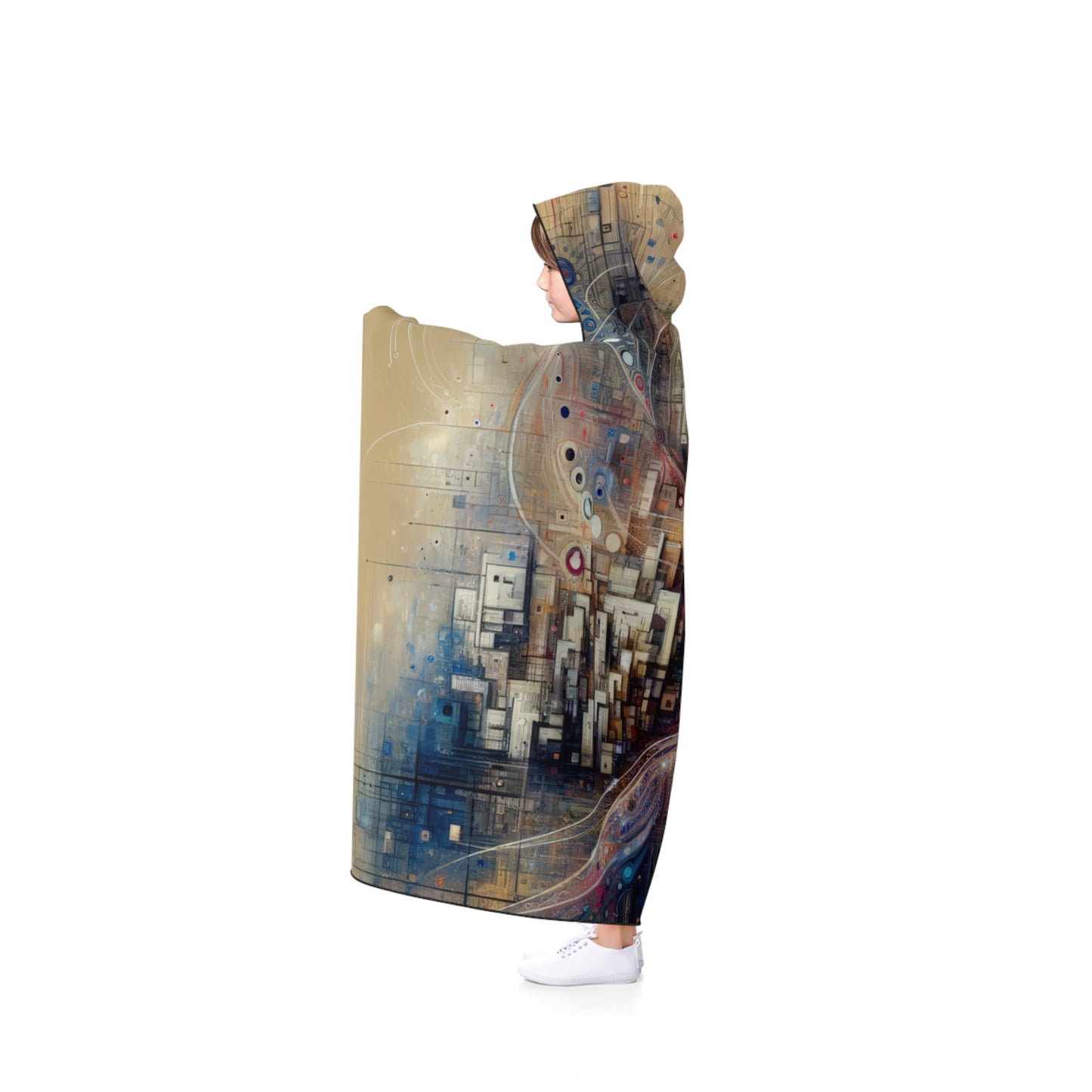 Digital Rhythmic Architecture Hooded Blanket - ATUH.ART