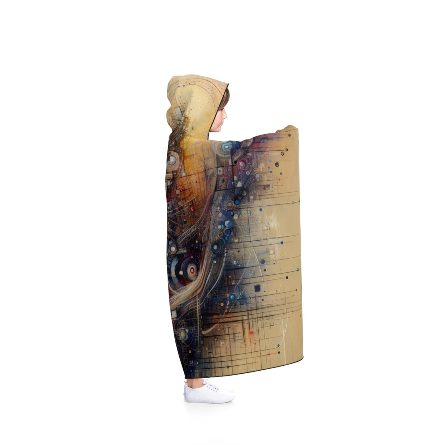 Digital Rhythmic Architecture Hooded Blanket - ATUH.ART