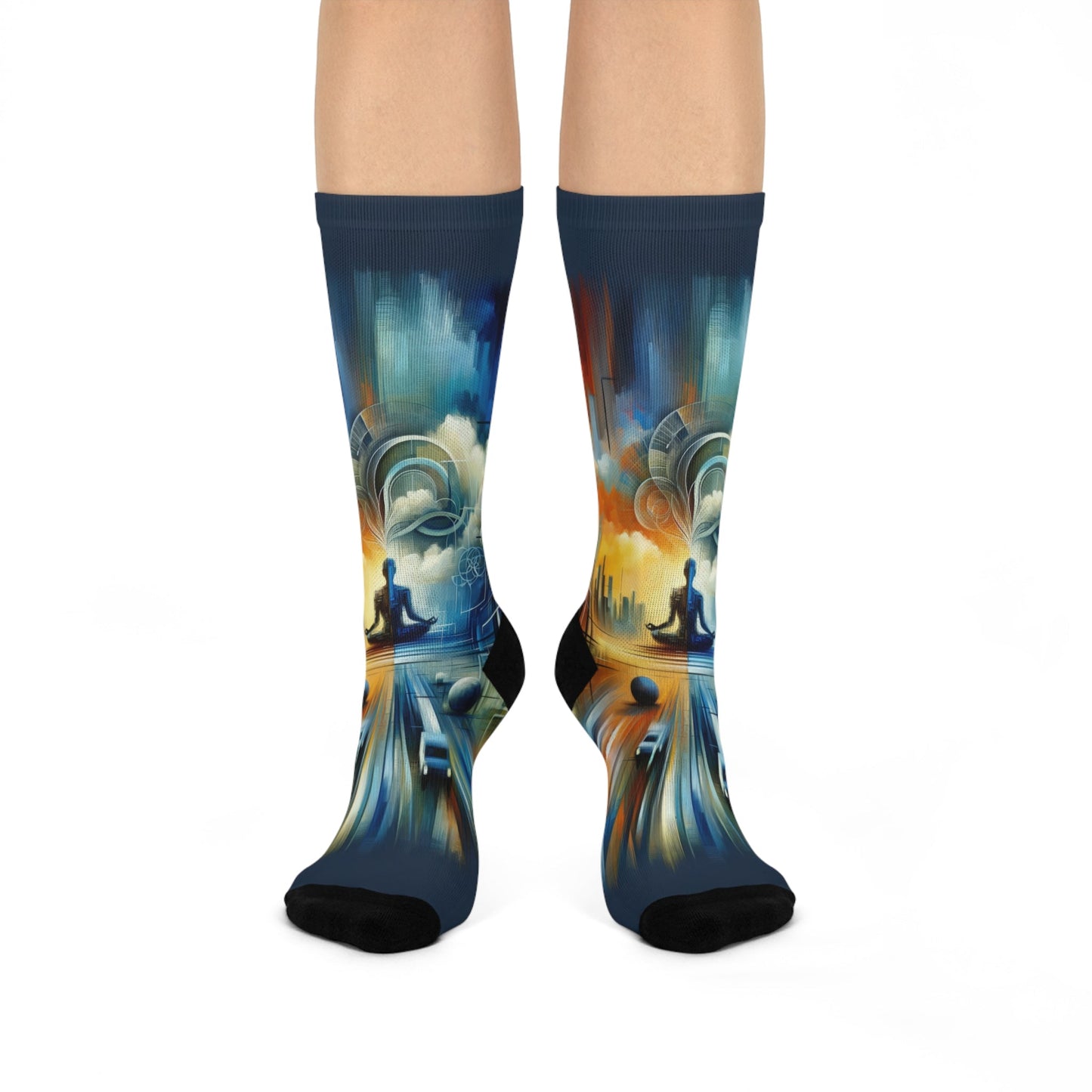 Digital Spiritual Journey Cushioned Crew Socks - ATUH.ART