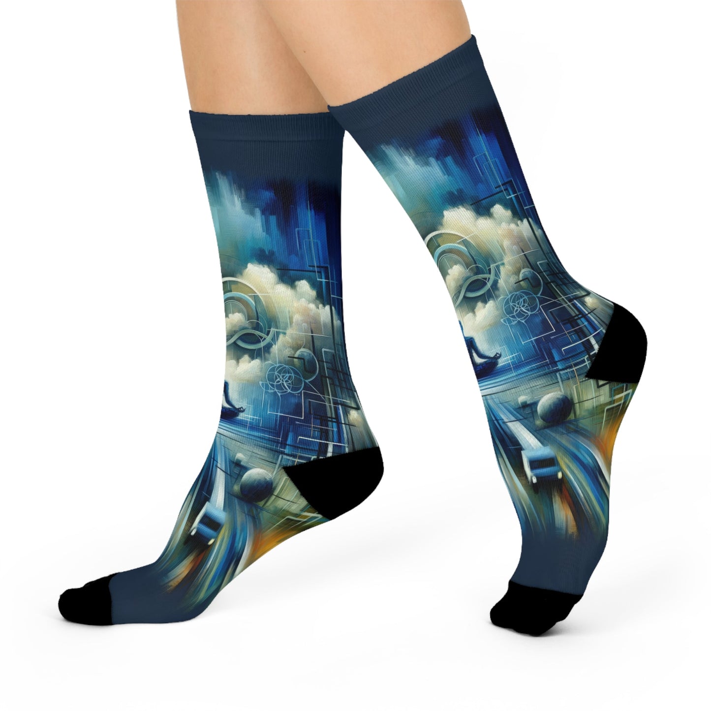 Digital Spiritual Journey Cushioned Crew Socks - ATUH.ART