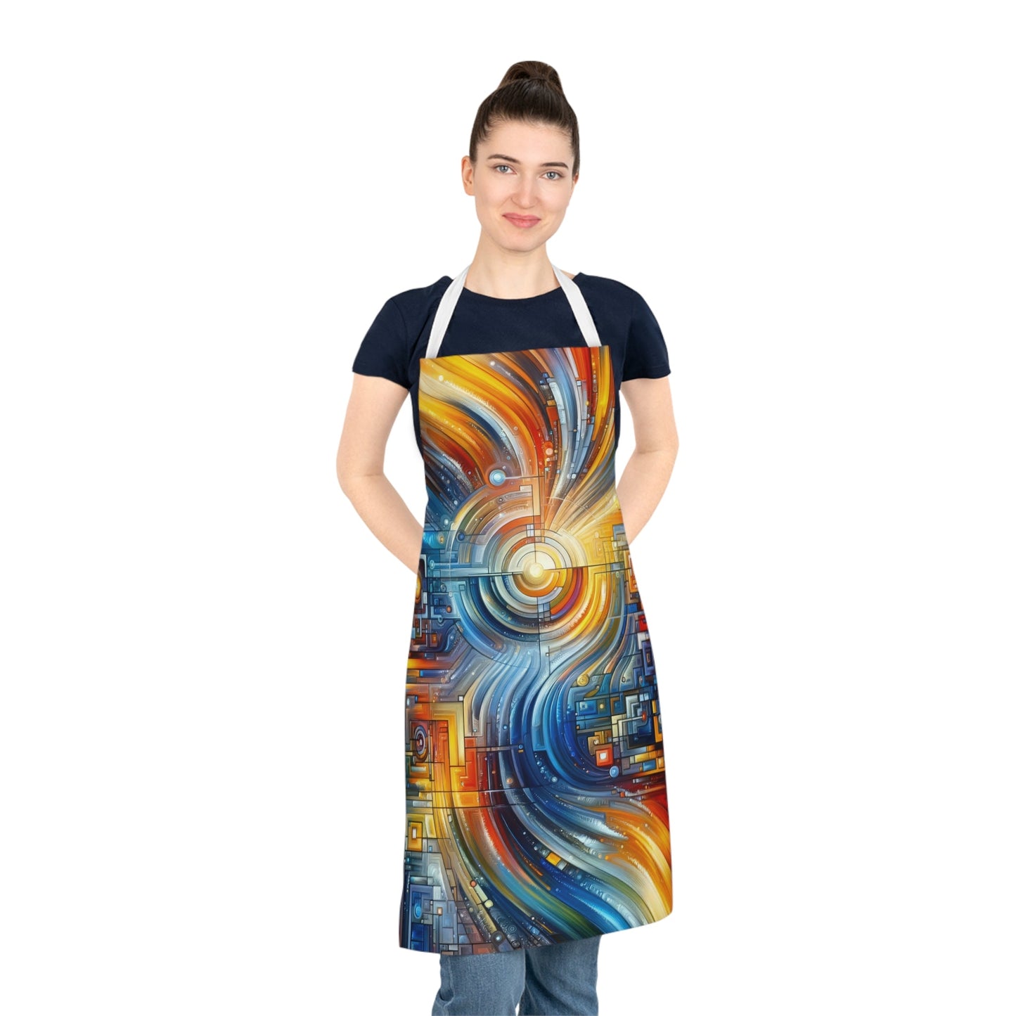 Digital Tachism Connectivity Adult Apron (AOP) - ATUH.ART