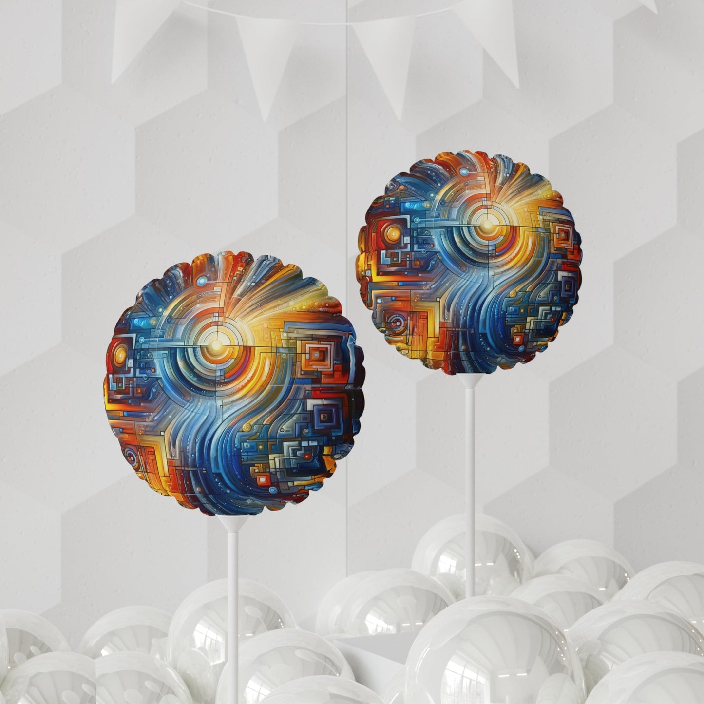 Digital Tachism Connectivity Balloon (Round and Heart-shaped), 11" - ATUH.ART