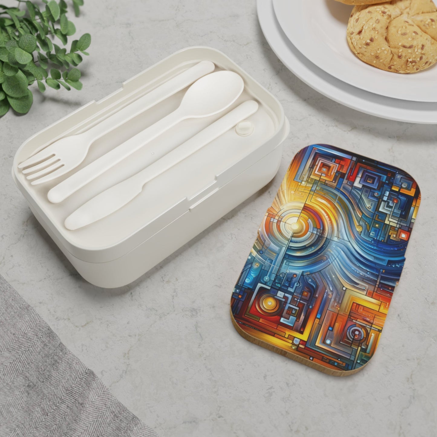 Digital Tachism Connectivity Bento Lunch Box - ATUH.ART
