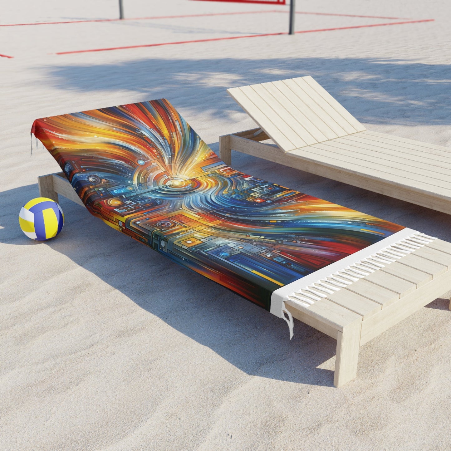 Digital Tachism Connectivity Boho Beach Cloth - ATUH.ART