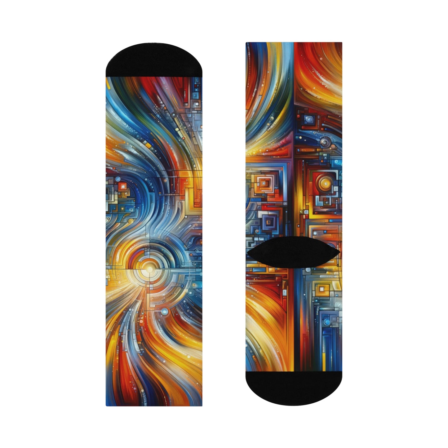 Digital Tachism Connectivity Cushioned Crew Socks - ATUH.ART