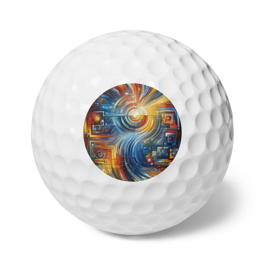 Digital Tachism Connectivity Golf Balls, 6pcs - ATUH.ART