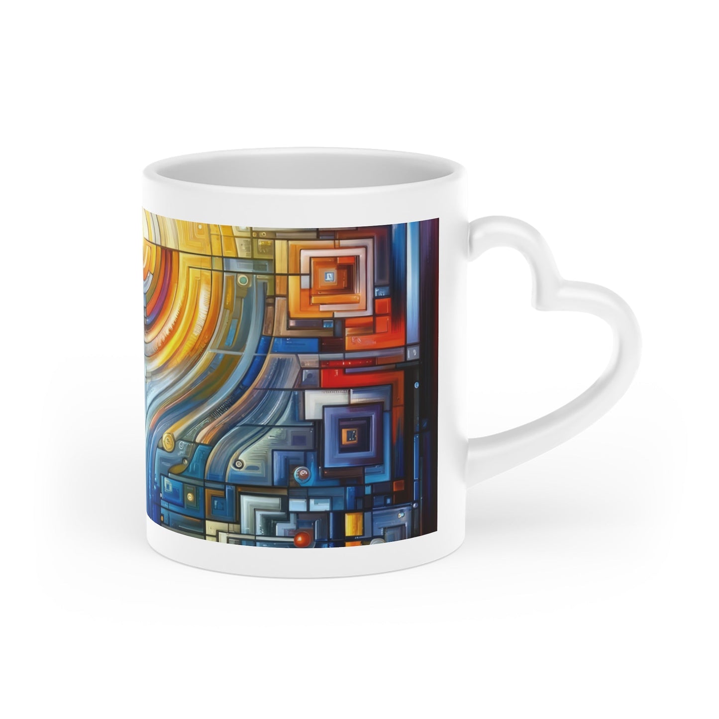 Digital Tachism Connectivity Heart-Shaped Mug - ATUH.ART