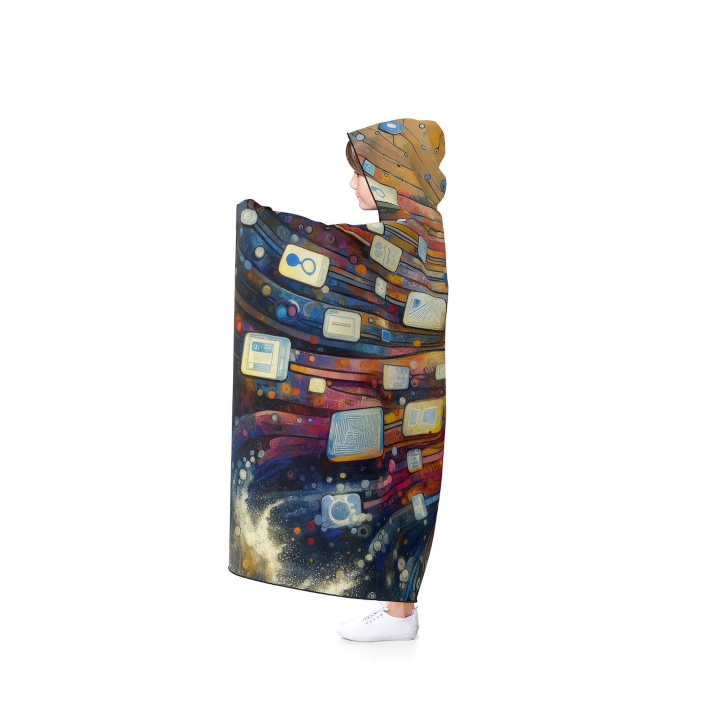Digital Tapestry Weaving Hooded Blanket - ATUH.ART