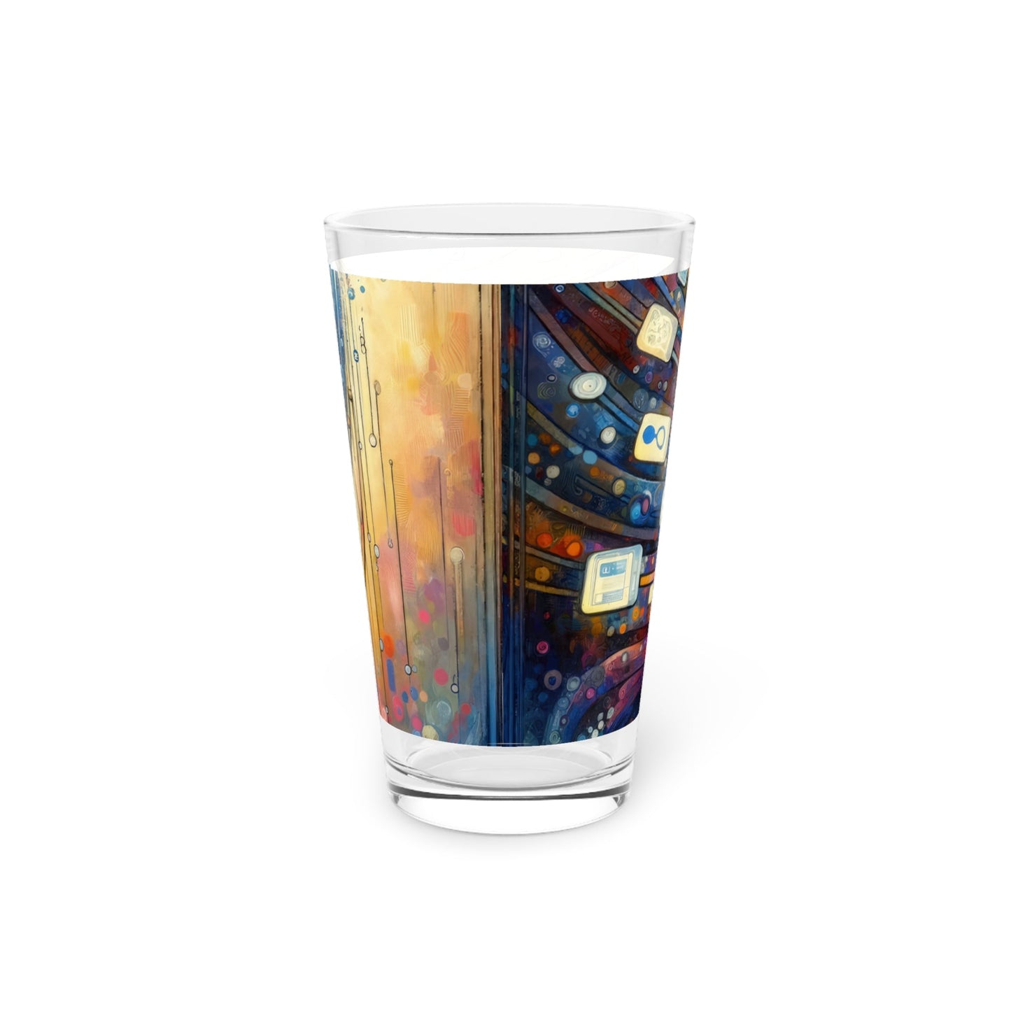 Digital Tapestry Weaving Pint Glass, 16oz - ATUH.ART