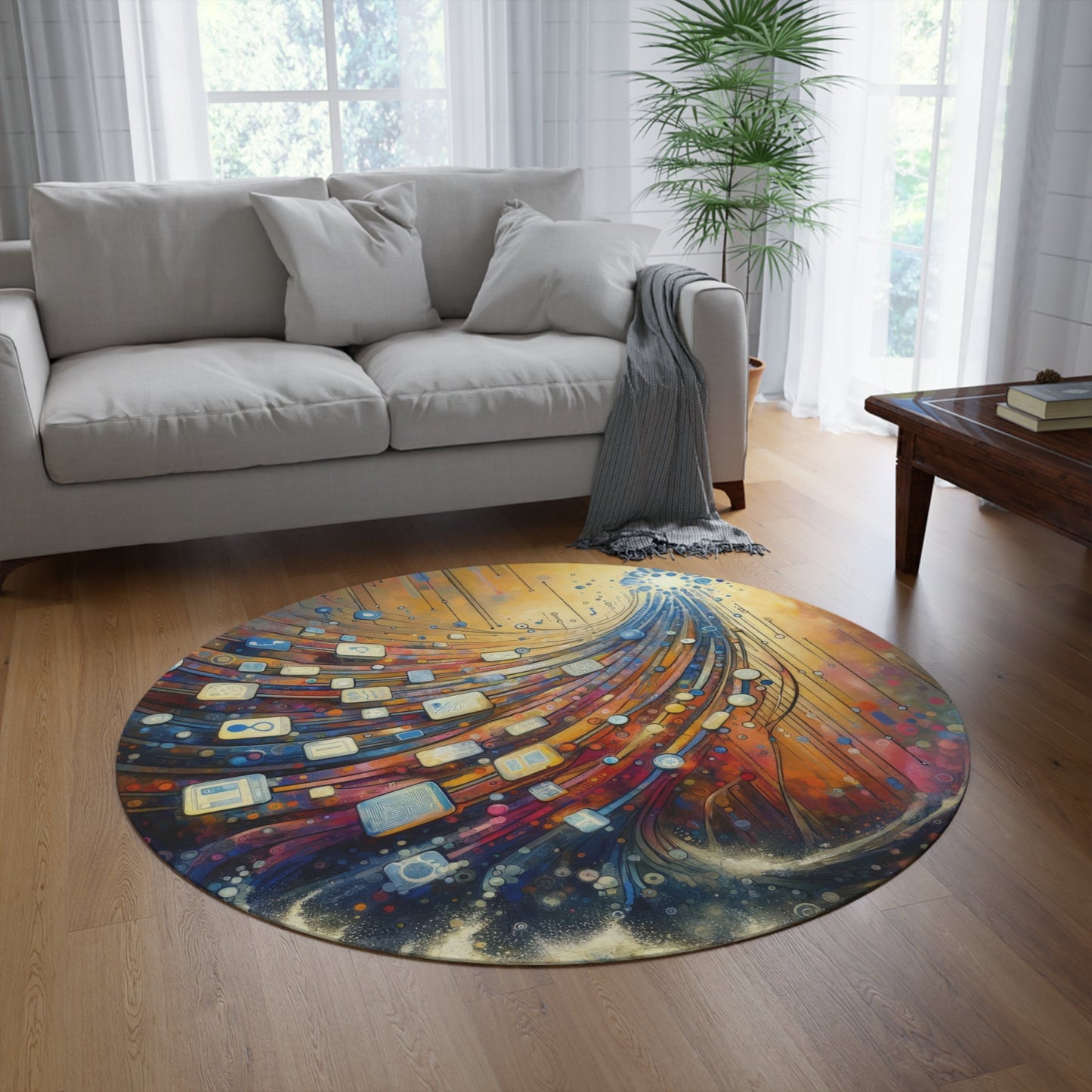 Digital Tapestry Weaving Round Rug - ATUH.ART