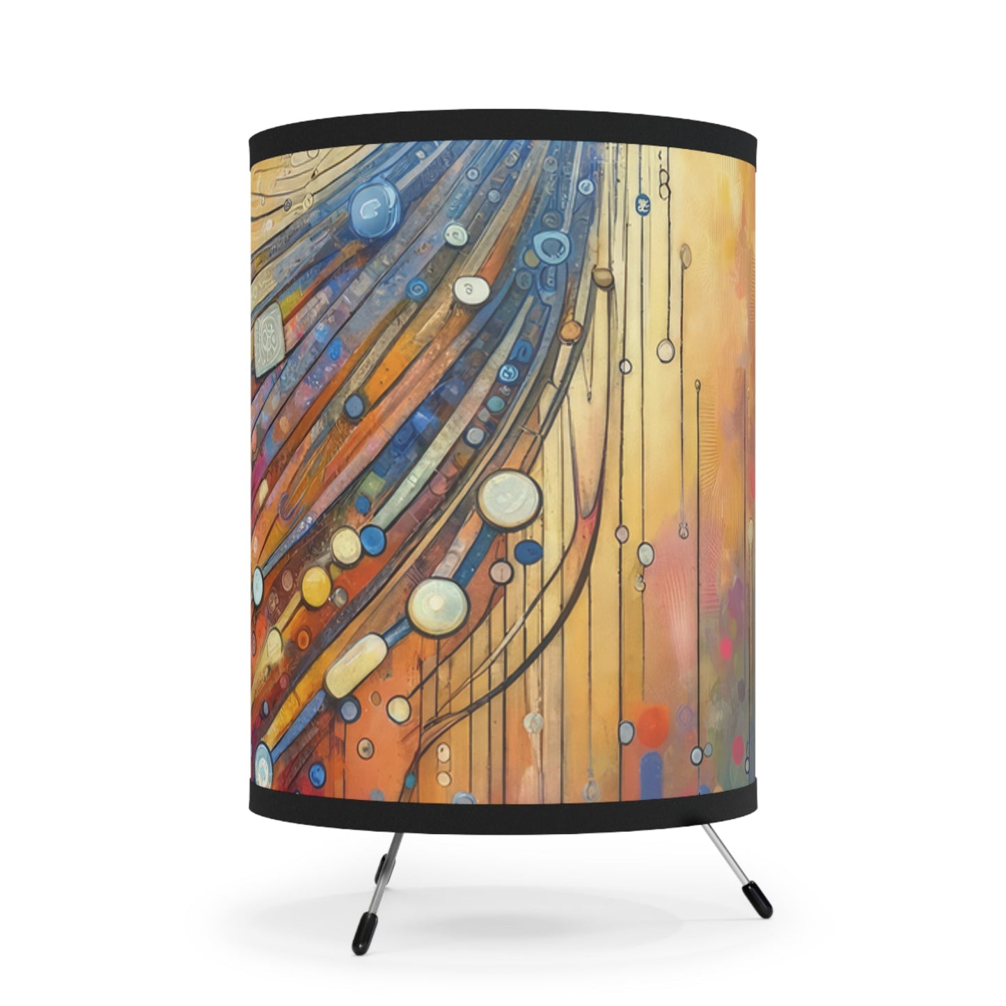 Digital Tapestry Weaving Tripod Lamp with High-Res Printed Shade, US\CA plug - ATUH.ART