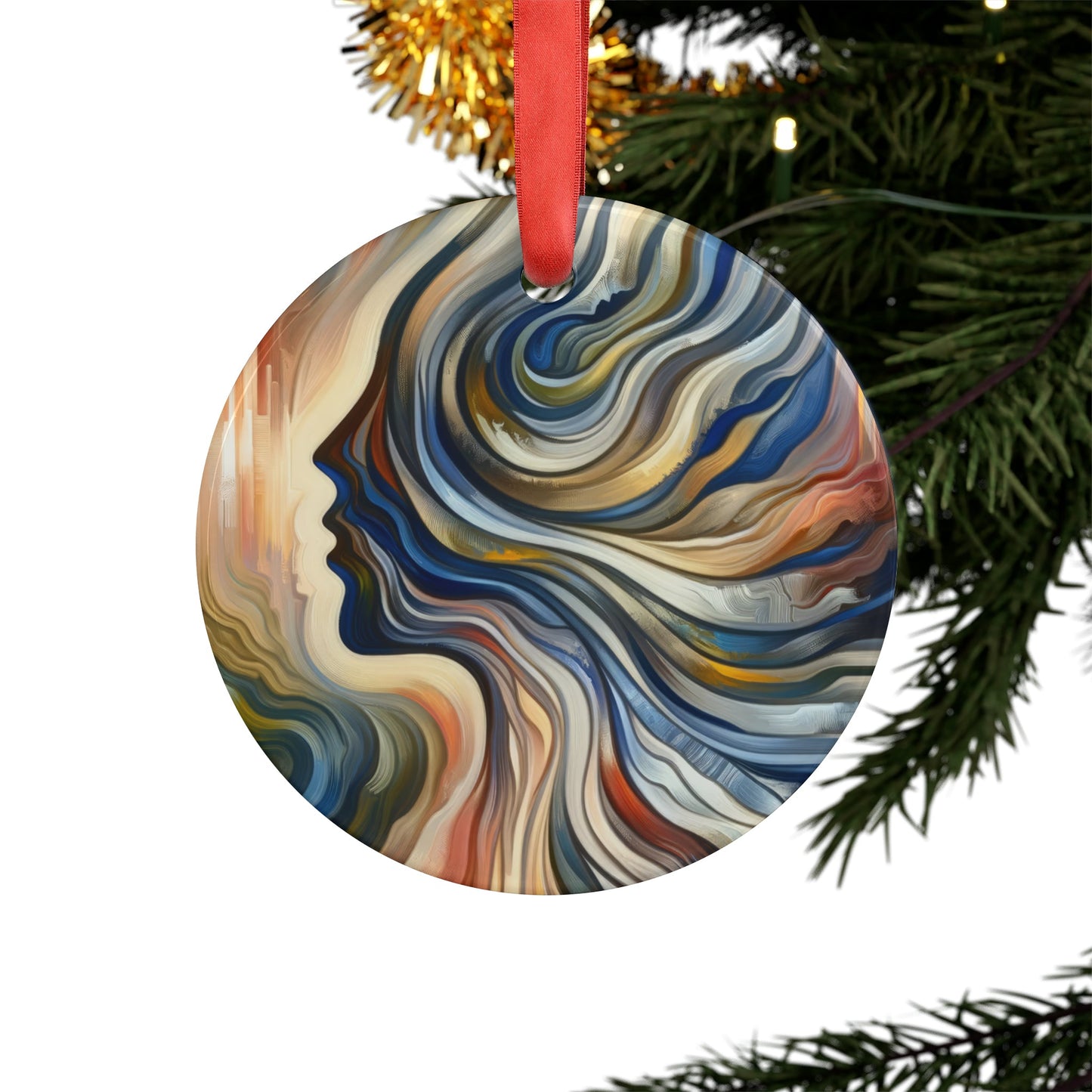 Diplomatic Emotional Currents Acrylic Ornament with Ribbon - ATUH.ART