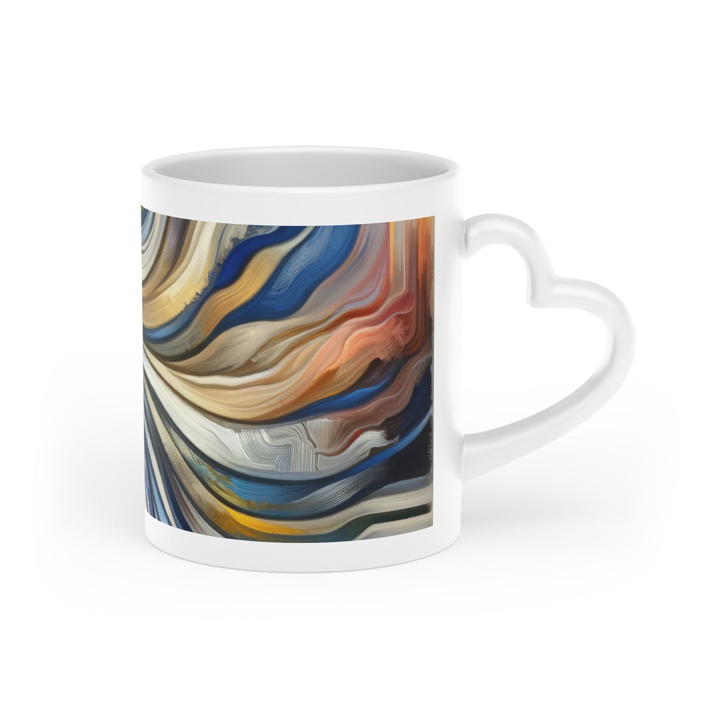 Diplomatic Emotional Currents Heart-Shaped Mug - ATUH.ART