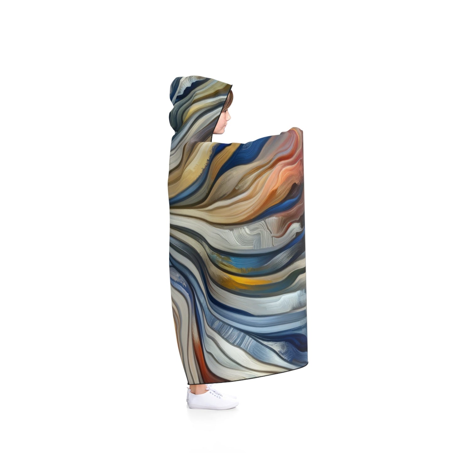 Diplomatic Emotional Currents Hooded Blanket - ATUH.ART