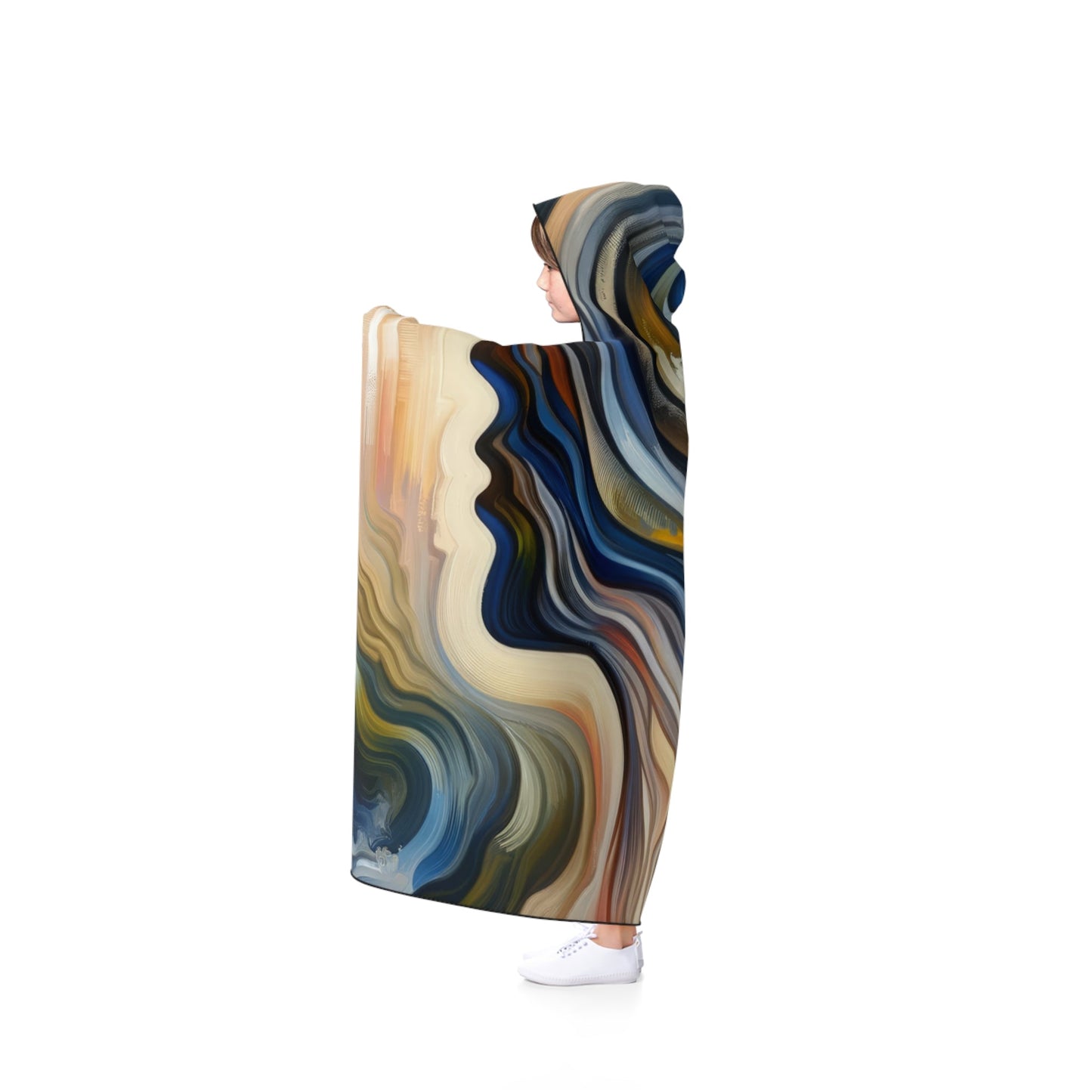 Diplomatic Emotional Currents Hooded Blanket - ATUH.ART
