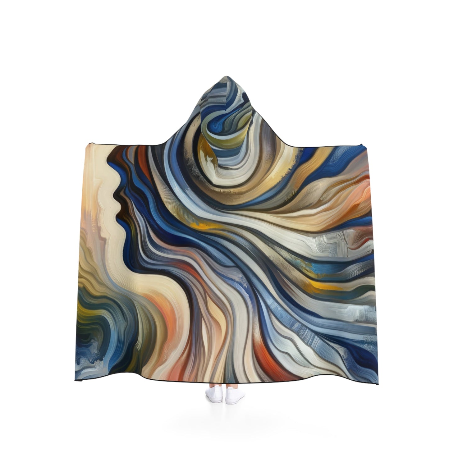 Diplomatic Emotional Currents Hooded Blanket - ATUH.ART