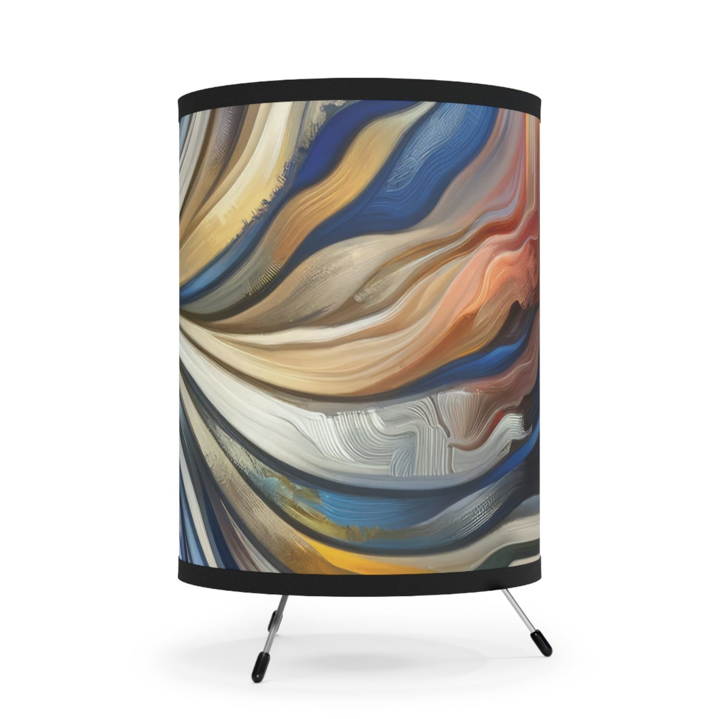 Diplomatic Emotional Currents Tripod Lamp with High-Res Printed Shade, US\CA plug - ATUH.ART