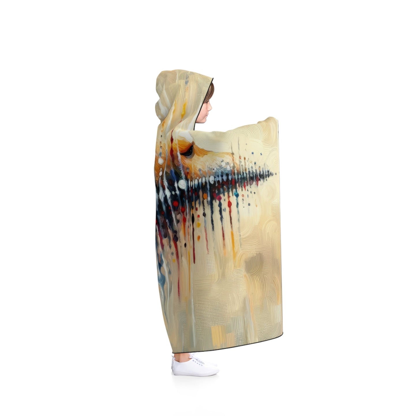Distant Barking Echoes Hooded Blanket - ATUH.ART