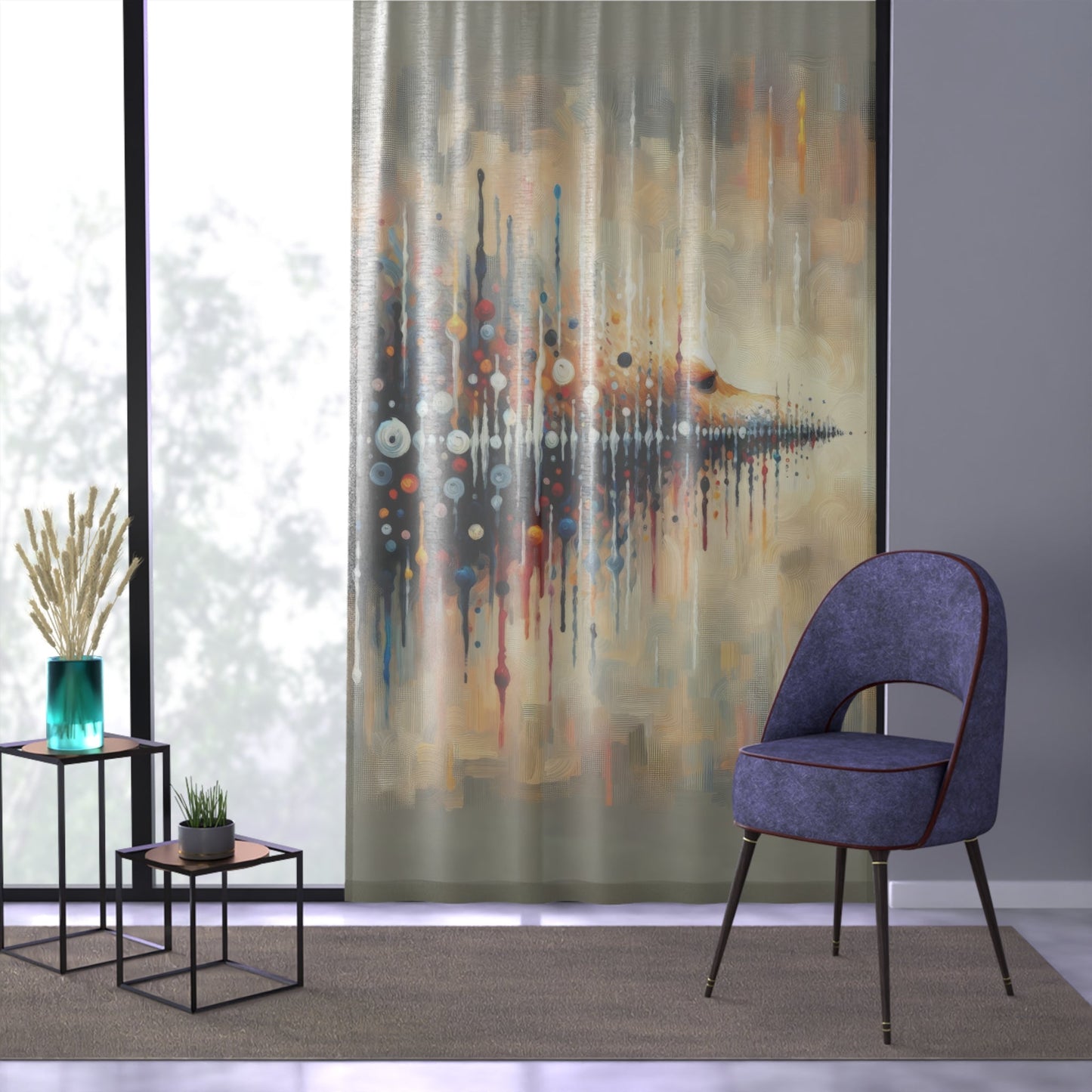 Distant Barking Echoes Window Curtain - ATUH.ART