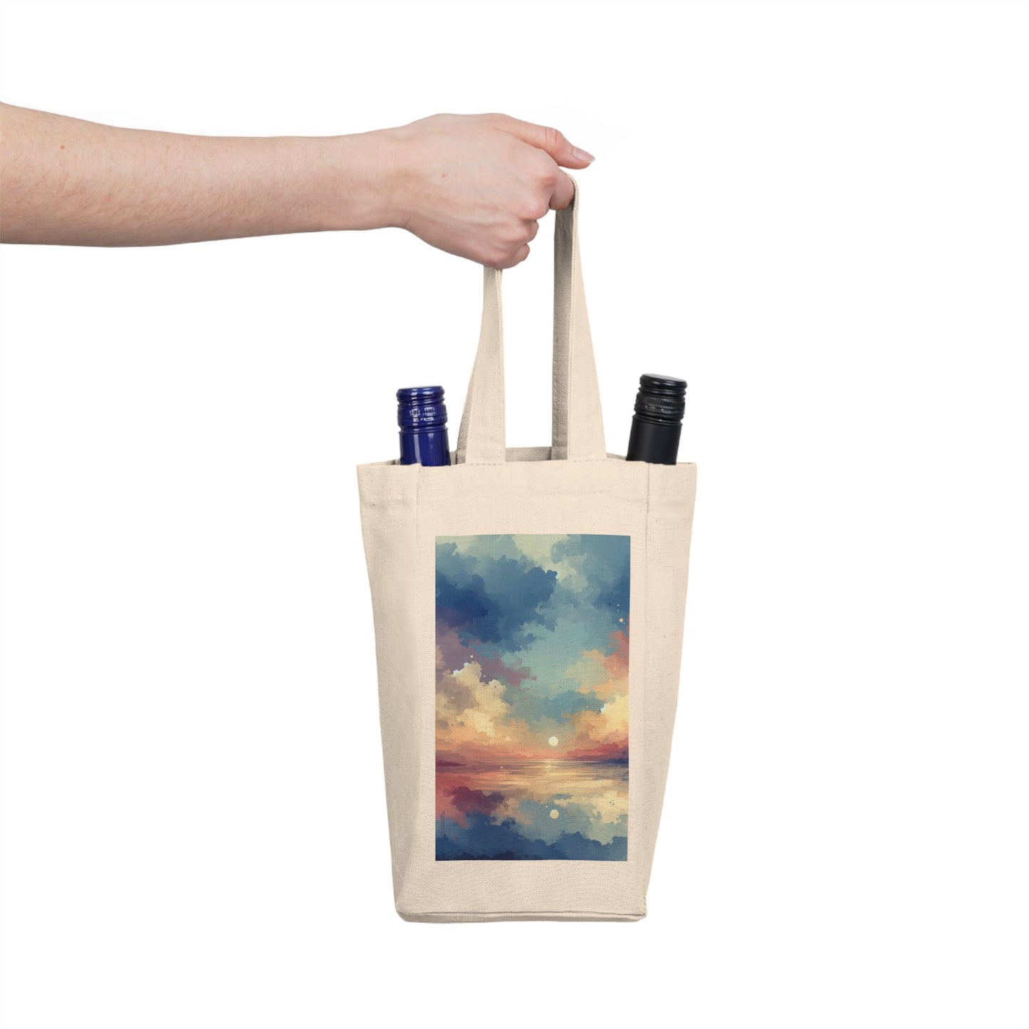 Dusky Sky Glow Double Wine Tote Bag - ATUH.ART