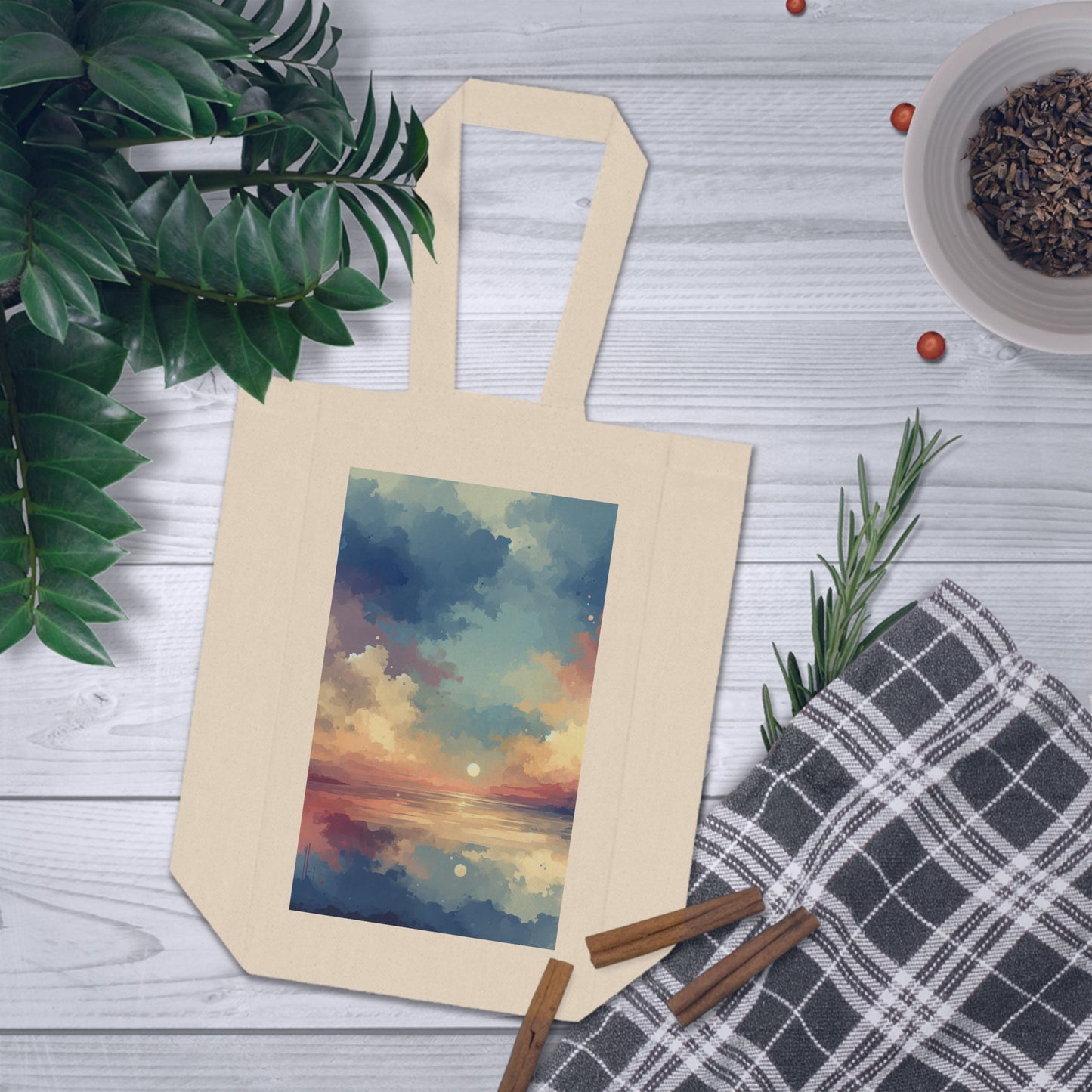 Dusky Sky Glow Double Wine Tote Bag - ATUH.ART