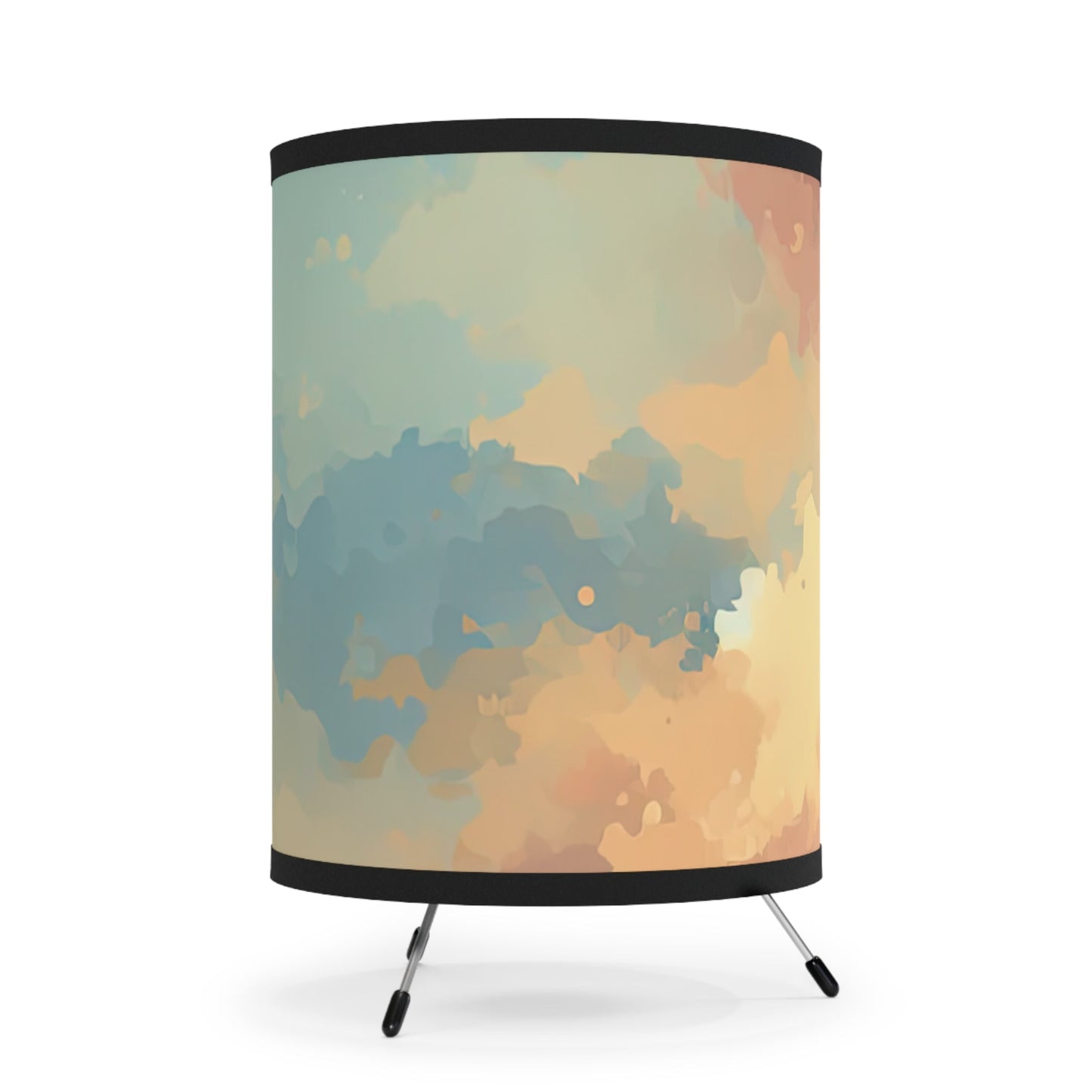 Dusky Sky Glow Tripod Lamp with High-Res Printed Shade, US\CA plug - ATUH.ART