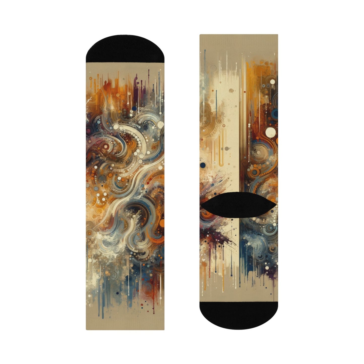 Dynamic Cultural Mosaic Cushioned Crew Socks - ATUH.ART