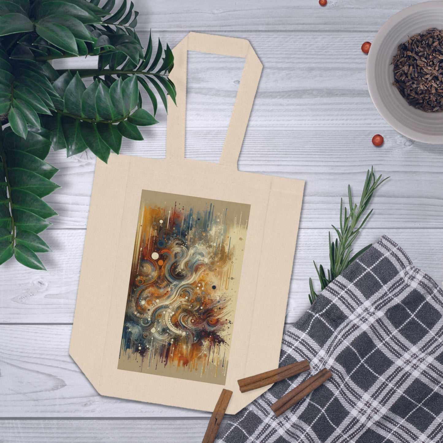 Dynamic Cultural Mosaic Double Wine Tote Bag - ATUH.ART