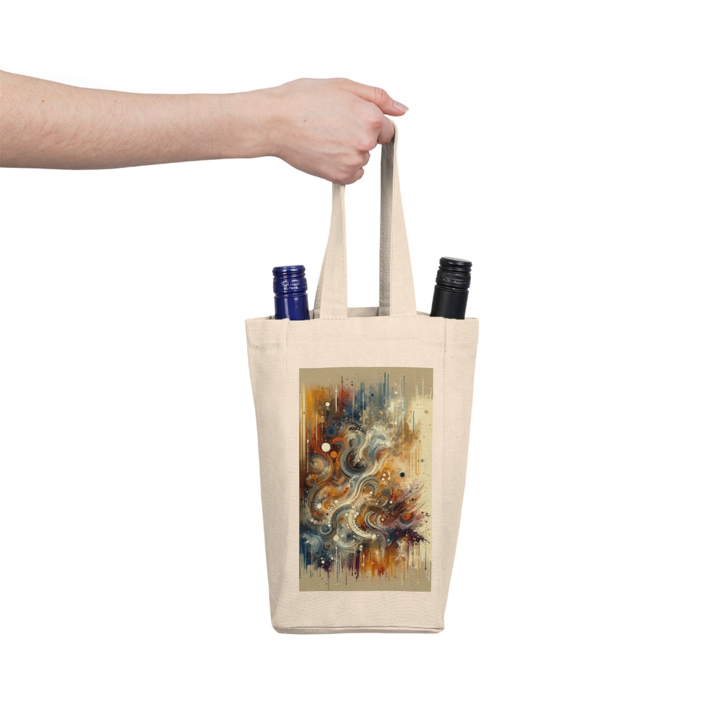 Dynamic Cultural Mosaic Double Wine Tote Bag - ATUH.ART