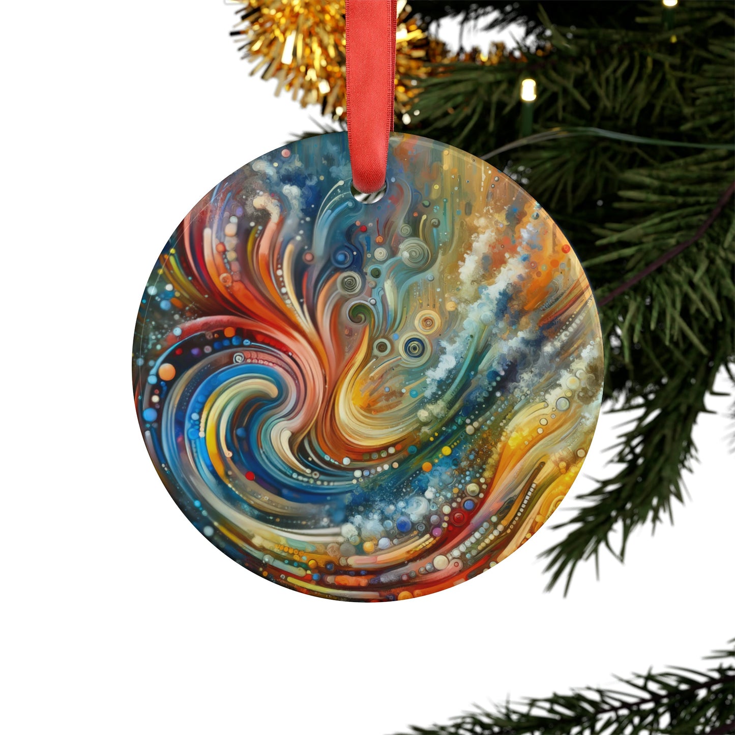 Dynamic Unity Tapestry Acrylic Ornament with Ribbon - ATUH.ART