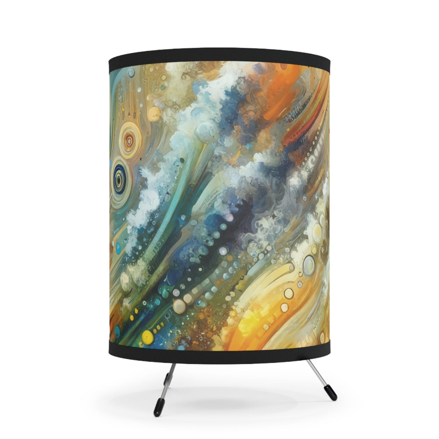 Dynamic Unity Tapestry Tripod Lamp with High-Res Printed Shade, US\CA plug - ATUH.ART