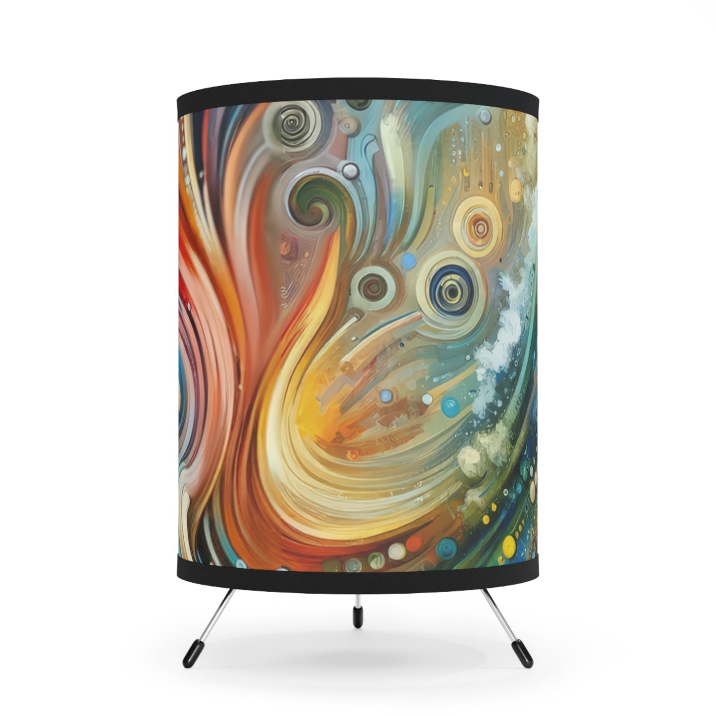 Dynamic Unity Tapestry Tripod Lamp with High-Res Printed Shade, US\CA plug - ATUH.ART