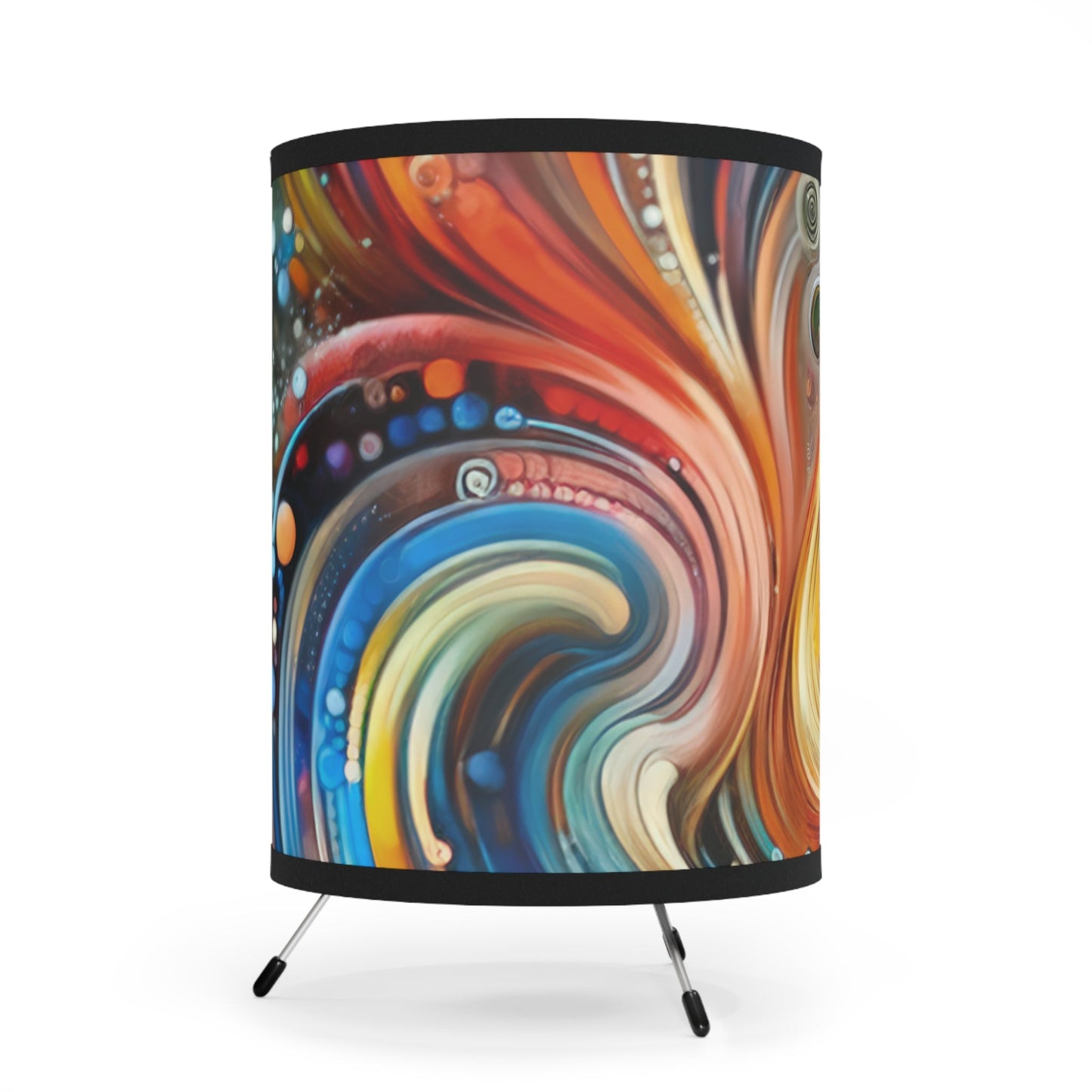 Dynamic Unity Tapestry Tripod Lamp with High-Res Printed Shade, US\CA plug - ATUH.ART