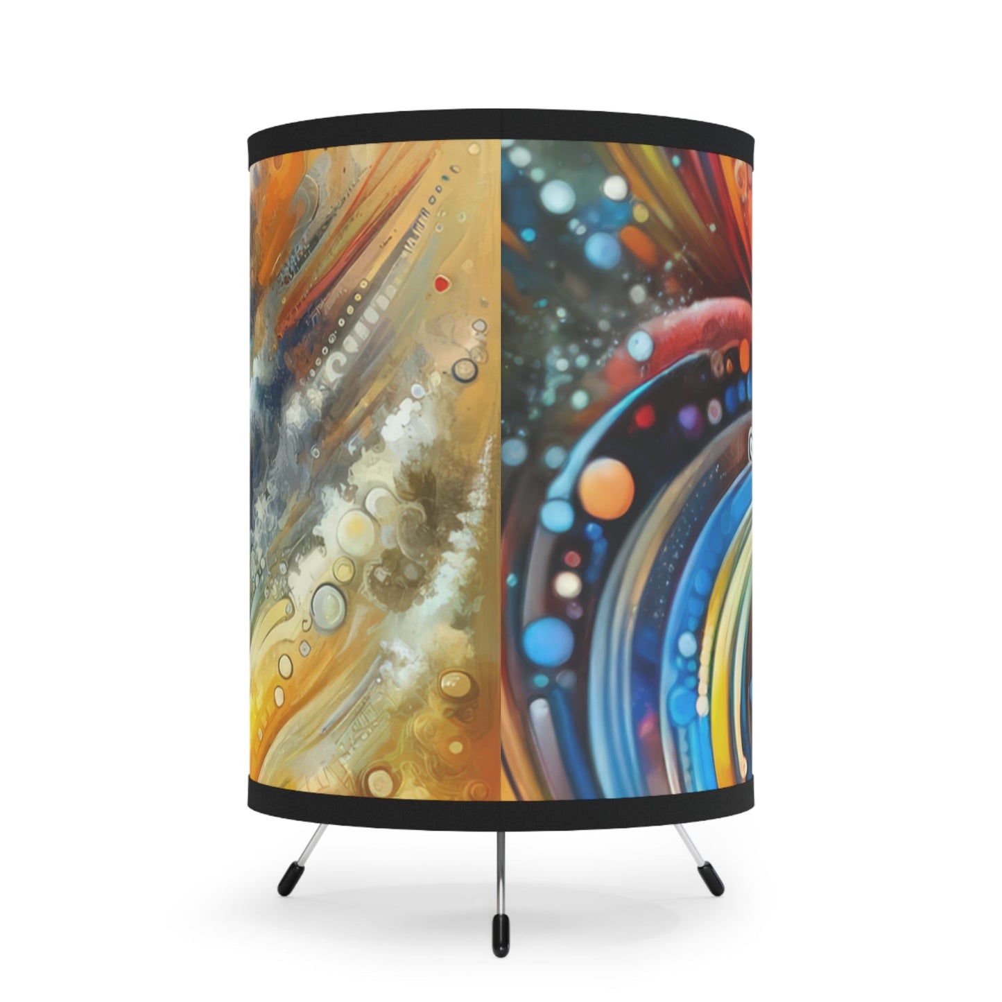 Dynamic Unity Tapestry Tripod Lamp with High-Res Printed Shade, US\CA plug - ATUH.ART