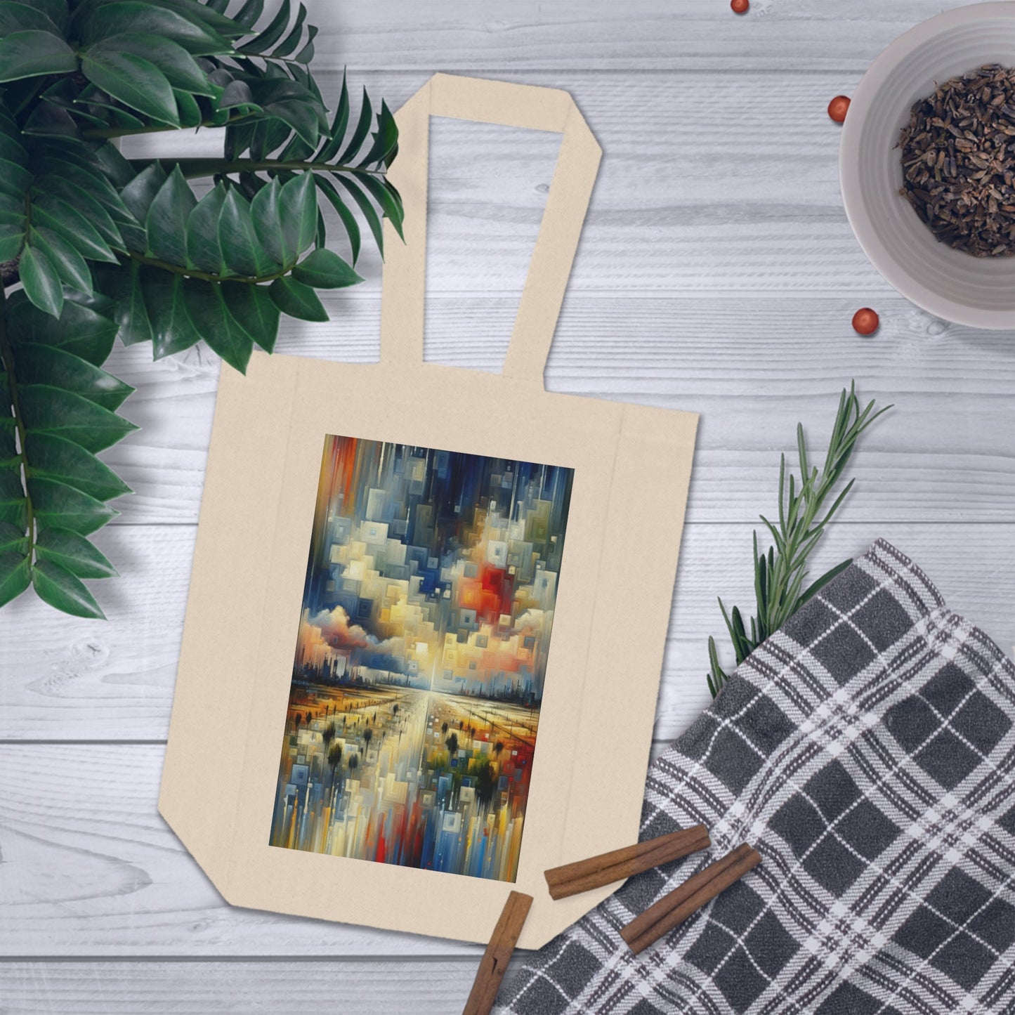 Earnest Gathering Rainwater Double Wine Tote Bag - ATUH.ART
