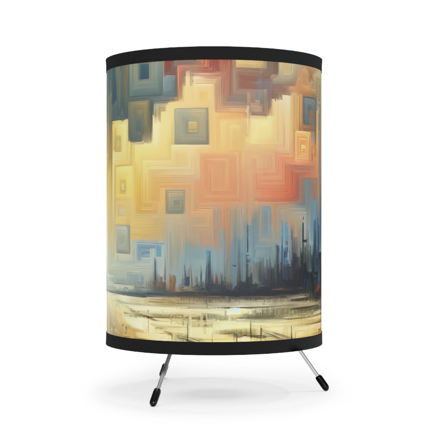 Earnest Gathering Rainwater Tripod Lamp with High-Res Printed Shade, US\CA plug - ATUH.ART